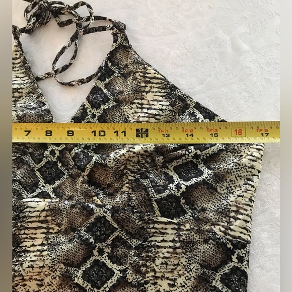 NWT Janine sequin snakeskin halter dress SZ M - Picture 6 of 13